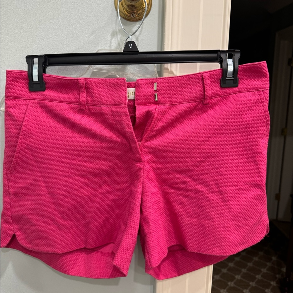 Britt Ryan hot pink pique shorts